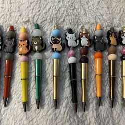 Cat Handmade Beaded Pens gifts stocking stuffers office kids holiday school stationary