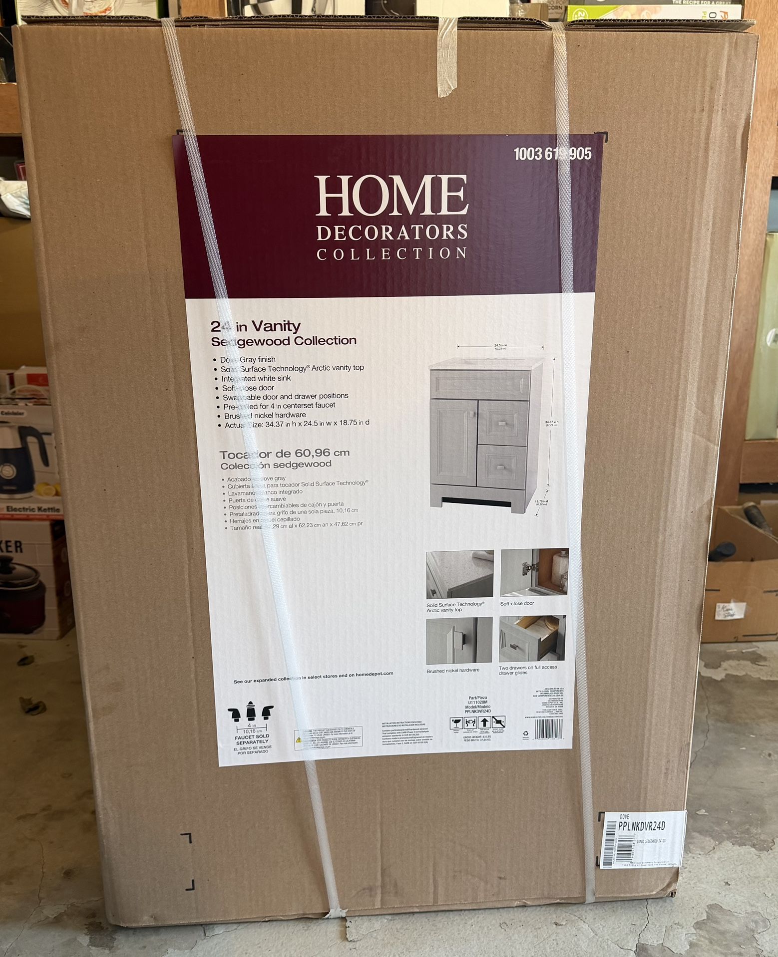 Home Decorator’s Collection Dove Gray Vanity 24 in.