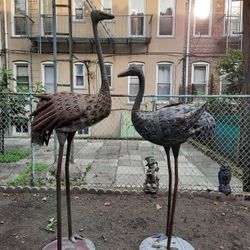 2 HUGE Metal Birds. $200 For Both. 82" Tall & 64" Tall. Can be spray painted to look brand new.