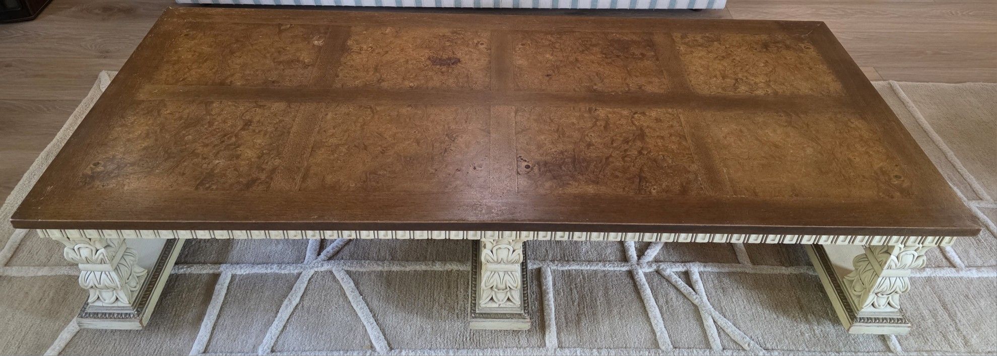 Large, Ornate Coffee Table, Circa 1936 To 1946