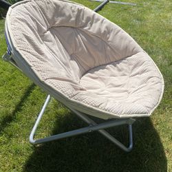 Beige Foldable Saucer Chair