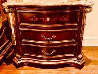 Antique  Marble-Top 3-Drawer Dresser