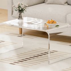 Mesa de centro de acrílico pequeña de alta calidad, 24 pulgadas de largo x 14 pulgadas de ancho x 12 pulgadas de alto x 1/2 pulgadas de grosor, mesa c