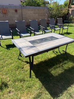 Outdoor Patio Dining Set Table and 6 Chairs