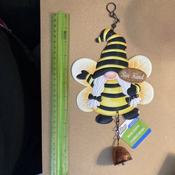 Cute,  Be Kind, Wind Charm, bumblebee gnome, Approximately 8 Inches Not Including Byll And Hanger.