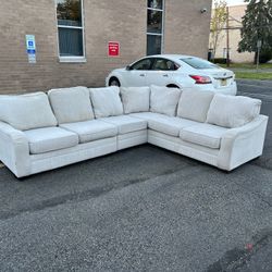 ( Free Delivery ) Large Light Gray Sectional Couch