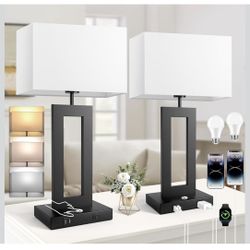 22’’ Table Lamps with 2 USB Ports & AC Outlet (New in Box)