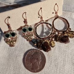 2 Pair Of Vintage Dangle Earrings