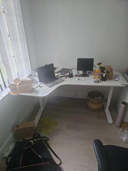 Office tables, side cupboard and office chair