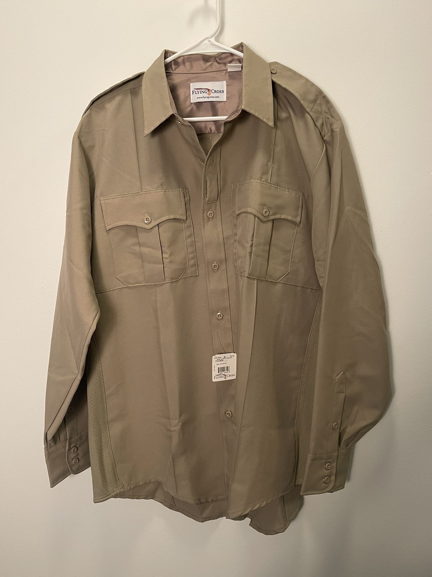 Flying Cross Men’s Tactical Shirt Khaki L/S Size 34/35