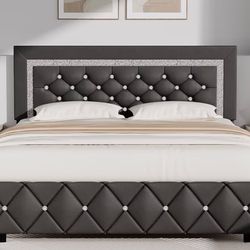 Queen Diamond Upholstered Bed Frame/ Headboard