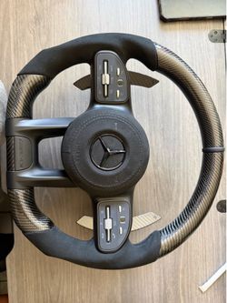 mercedes benz carbon fiber alcantara steering wheel