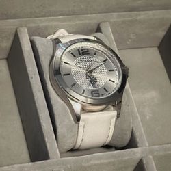 U.S. Polo Assn. Men’s White & Silver Watch