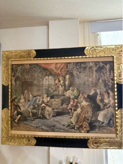 Painting in a gilded wooden frame, 30 x 25.5 inches.