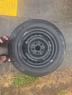 Free 2007 dodge neon rim and tire. Corner of 64th and mason portland oregon 97218. Good year integrity rubber. P175 70 R14. Just need a  hub cap.