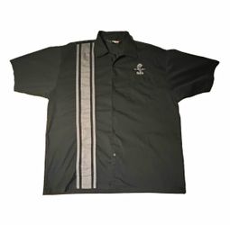 Men’s Shelby 2XL Black/Gray Striped Short Sleeve Button-Front Shirt Pockets