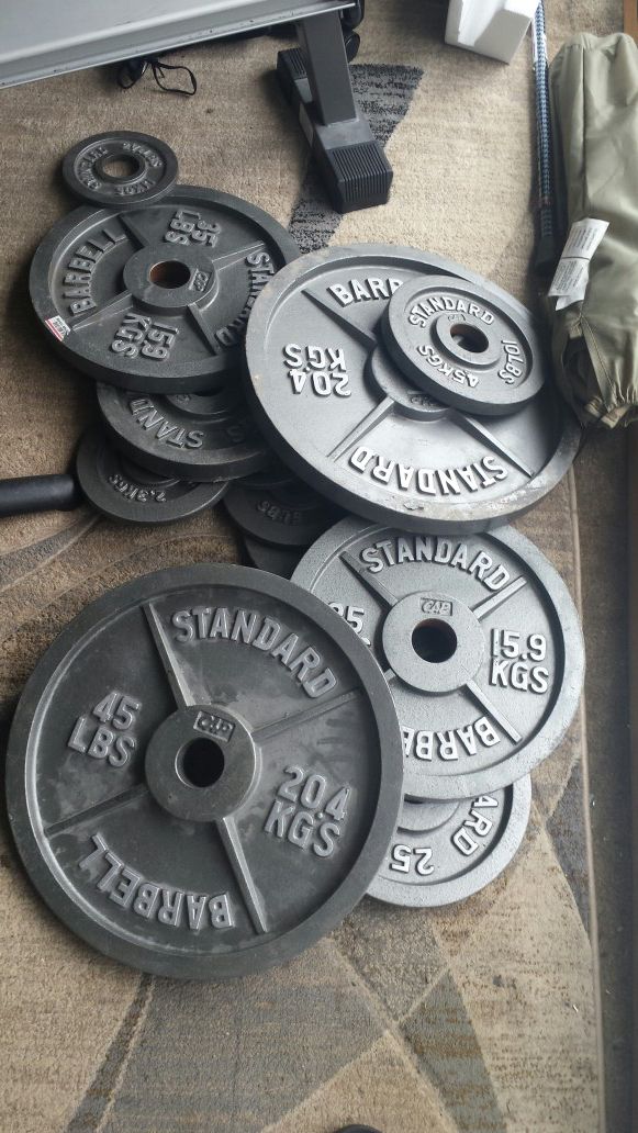 Full Set of Iron Weights & Olympic Bar