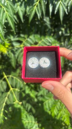 Gold moissinite Mercedes earrings