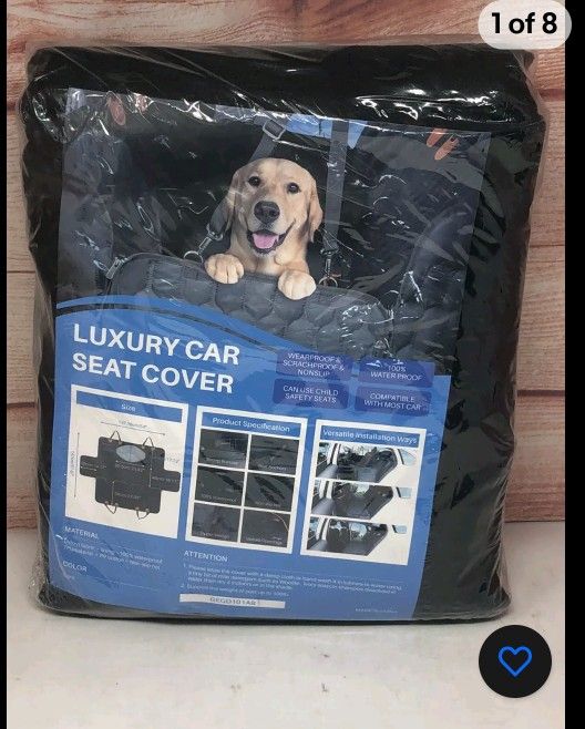 Luxury Car Seat Cover For Pets Waterproof 54" x 57.87" Black