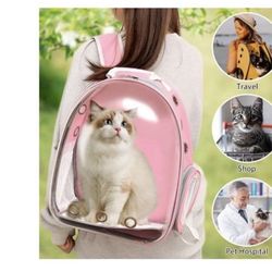 Pink-PetPack Adorable Bubble Carrying Bag for Small, Medium dogs Cats, Space Capsule Pet Park, Hiking backpack, Airline Approved Travel Carrier  