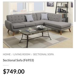 Gray Sectional Sofa 