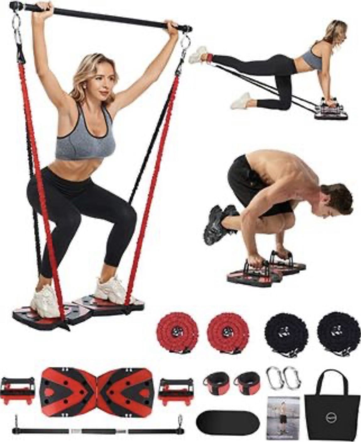 Portable Home Gym Workout Equipment with 12 Exercise Accessories