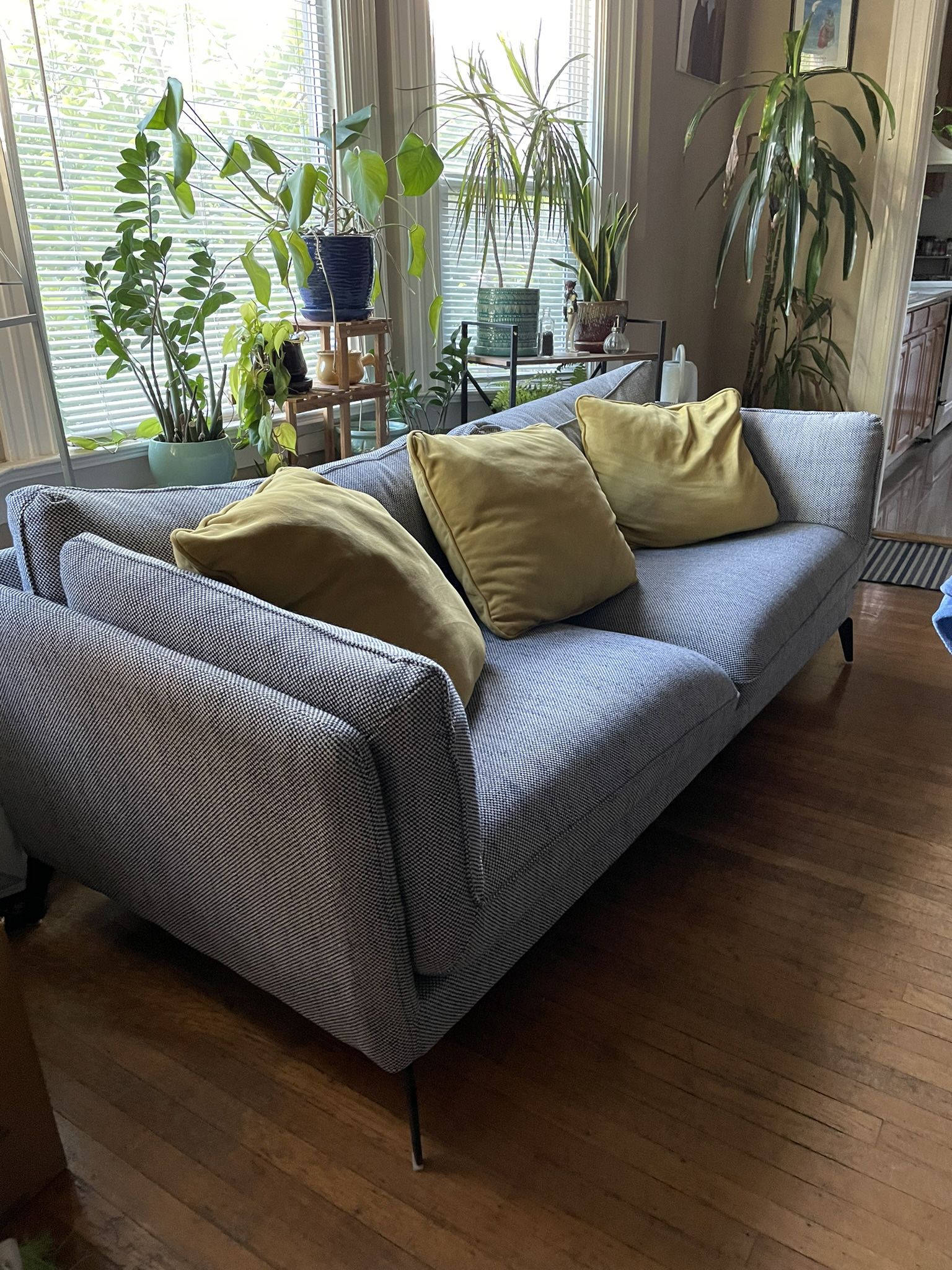 Light Blue Mid Century Couch 