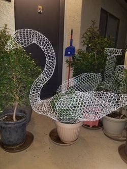 Swan Topiary Plant - 36" White