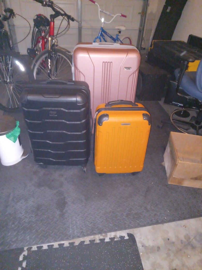 3 Suitcases Like New Hard Shell