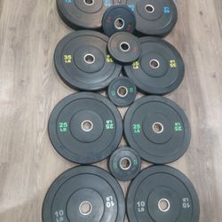 Full Olympic Bumper Plate Set 45/35/25/10/5/2.5  (BRAND NEW IN BOXES)  