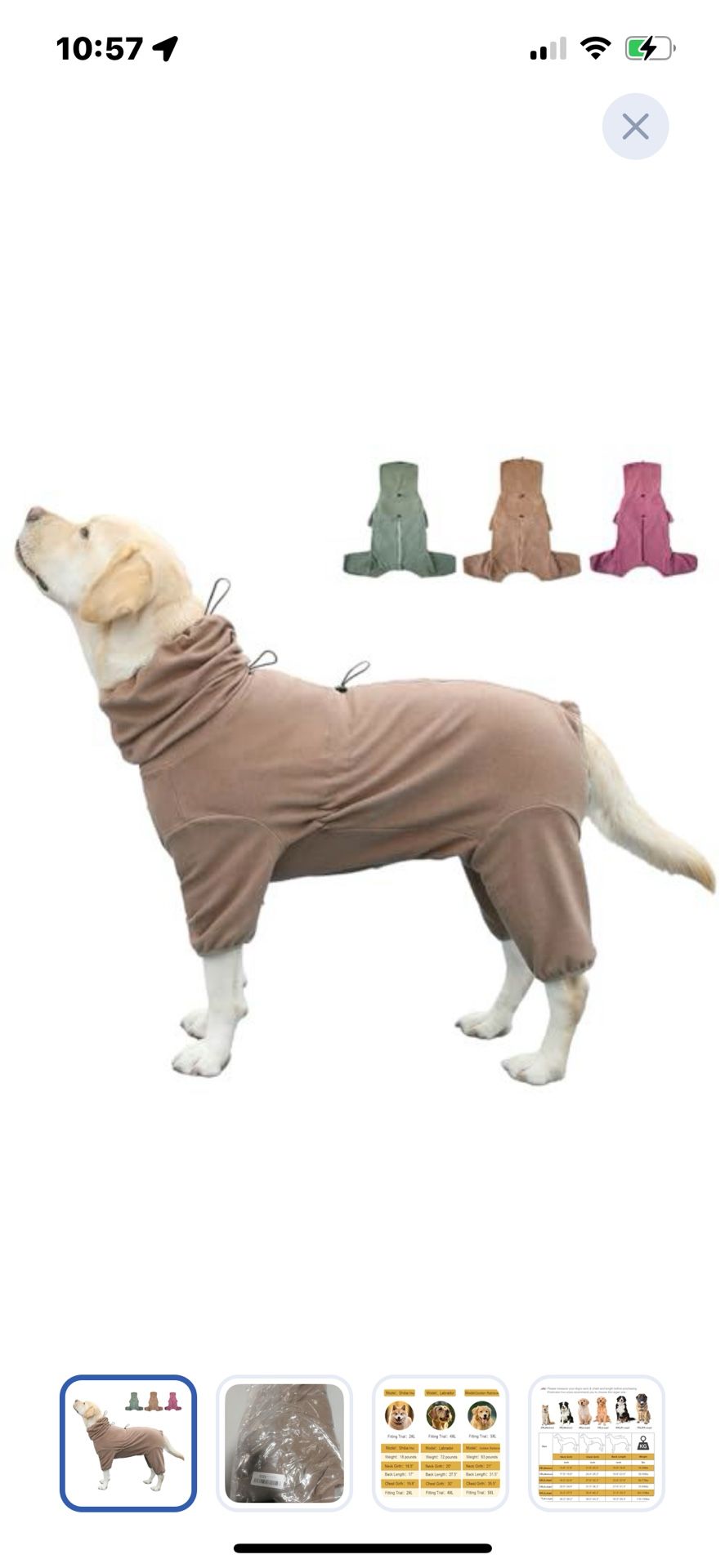 “New”Large Dog Pajamas/surgical Recovery Suit”Stretch Material”fits Large-XXL Dogs