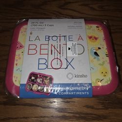 kinsho Bento Lunch Box for Kids Toddlers Girls, 4 Portion Sections Secure Lid