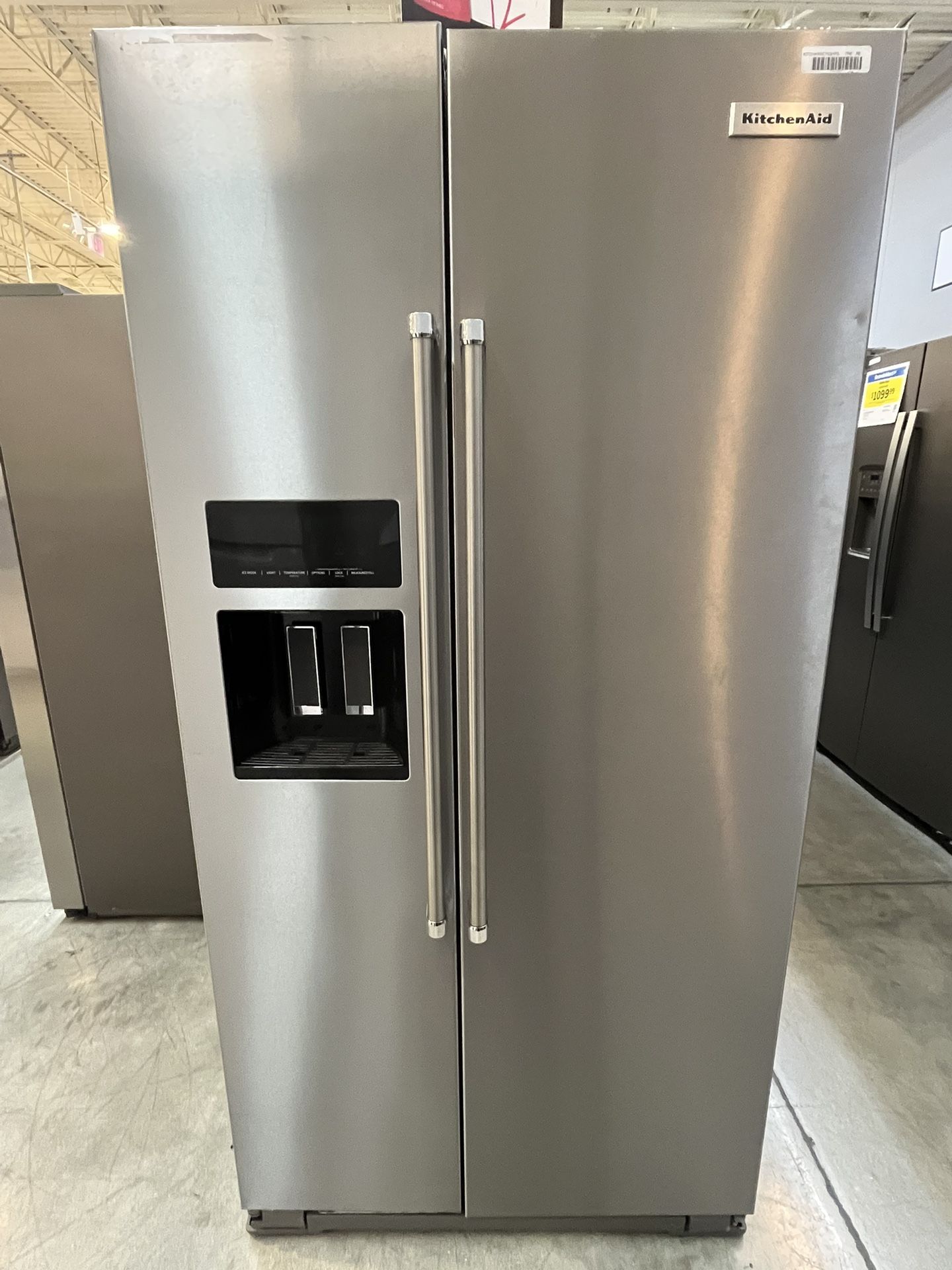 KitchenAid - 22.6 Cu. Ft. Side-by-Side Counter-Depth Refrigerator - Stainless Steel - Open Box - Model: KRSC703HPS - MSRP 3149