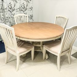 6-Piece Expandable Dining Table Set – 4 Chairs & Bench