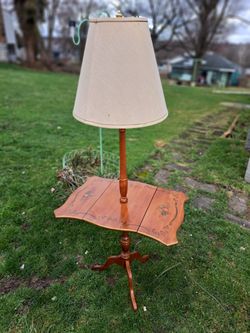 Vintage  Stenciled Drop Leaf Table Lamp