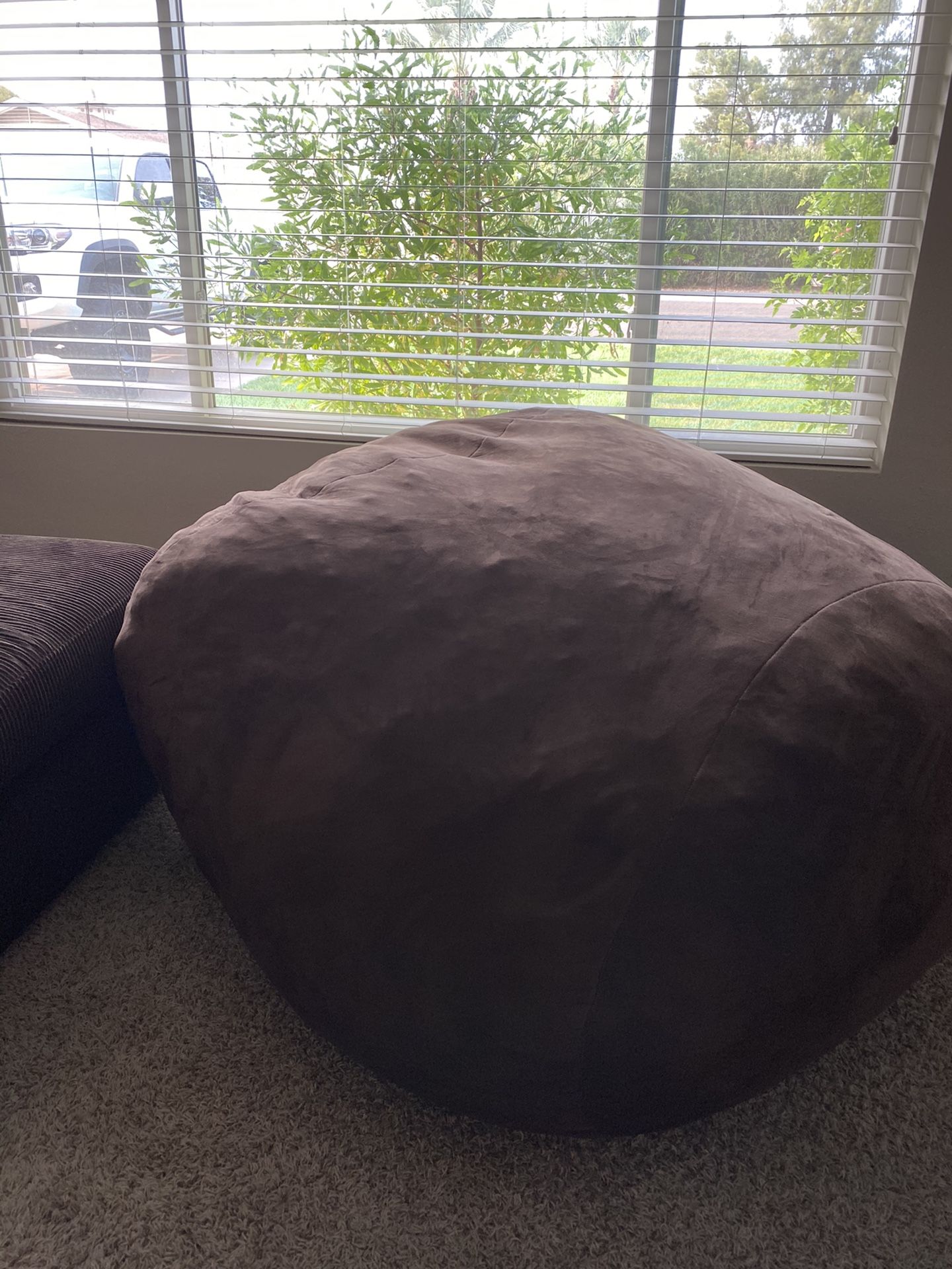 Large brown bean bag chair