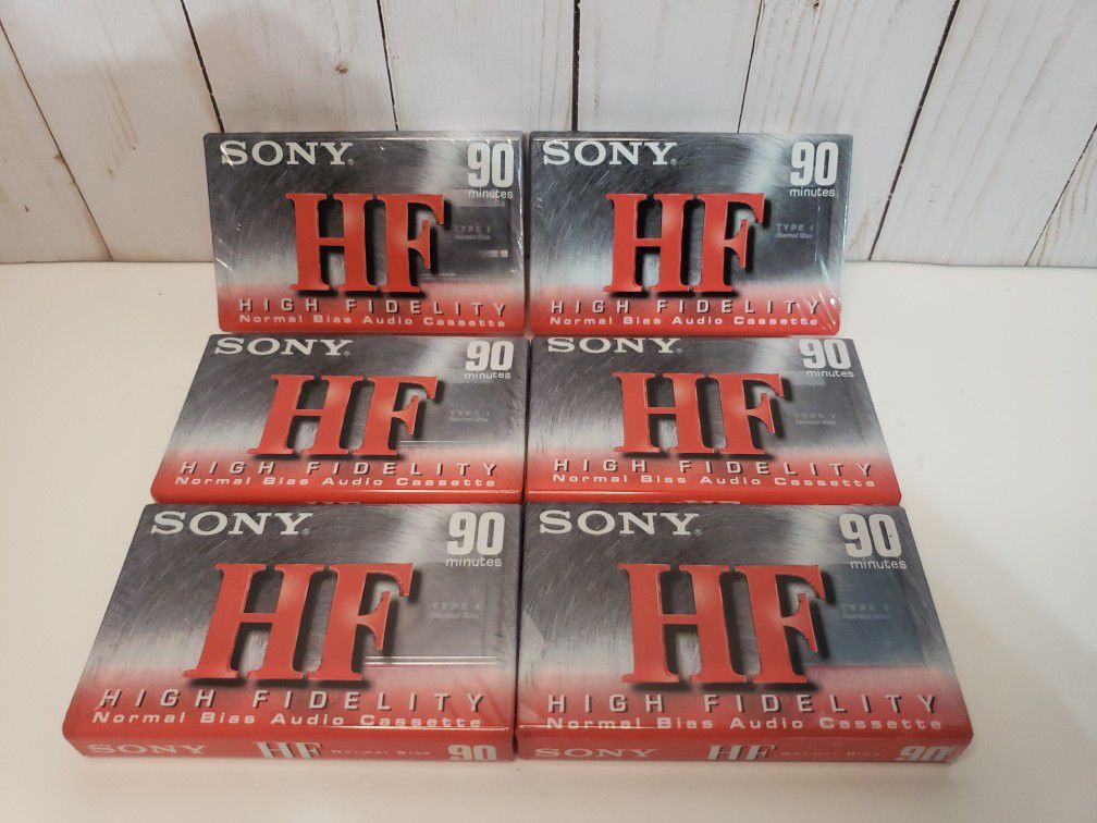 New Vintage Sony 6 Cassette Lot