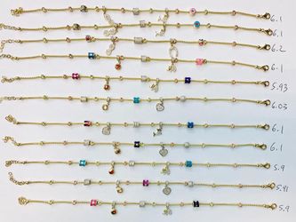 14k gold anklet with charms