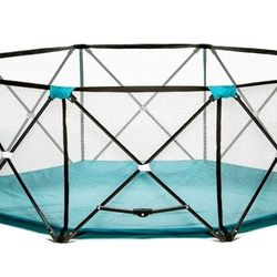 Regalo My Play Deluxe Extra Large Portable Play Yard Indoor and Outdoor, Bonus Kit, Washable, Teal, 8-Panel