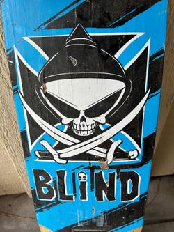 Blind 32in x 8in Longboard Skateboard Blue Rare