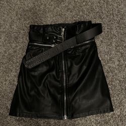 FN Leather Mini Skirt