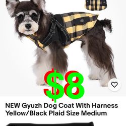 Dog Winter Plaid Zipper Jacket,Dog Apparel with Harness for Cold Weather, Outdoor Dog Jacket Warm Thick Winter Pet Dog coat for (Medium)Dogs