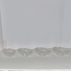 Vintage Glass Egg Shaped Fruit Bowls Set Of 4
