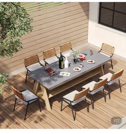 Set of six outdoor dining chairs, chairs only