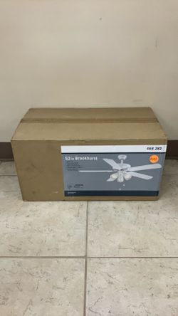 52” BROOKHURST WHITE FINISH CEILING FAN.