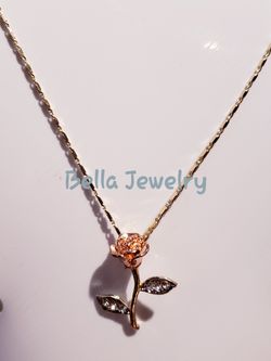 Gold Plated Rose Necklace