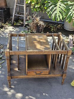 Original Brandt  Canterbury Vintage Magazine Rack Table Drawer