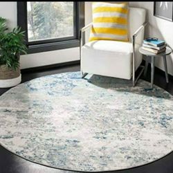 Area rug carpet round abstract 4 foot