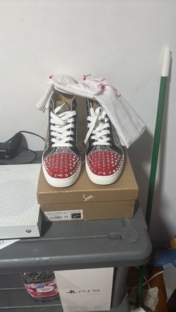 Christian Louboutin Louis Flat Spikes High-Top Sneakers