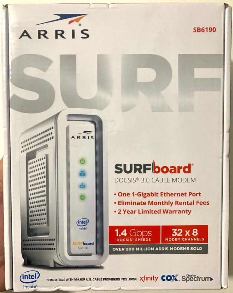 ARRIS SB6190 DOCSIS 3.0 CABLE MODEM UP TO 1.4 Gbps(Sealed Box)